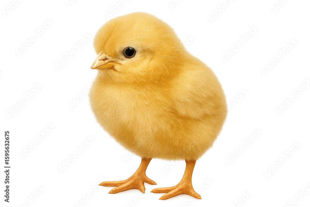 Obraz premium Small yellow chick standing on transparent background, perfect for easter or springtime projects