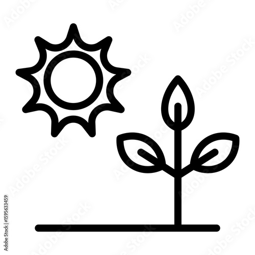 Photosynthesis vector line icon design