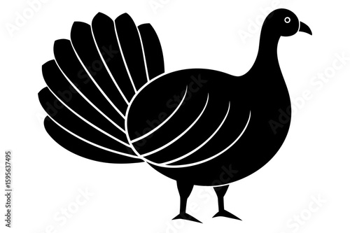 Vector illustration of a cartoon farm fowl with features of a chicken and turkey