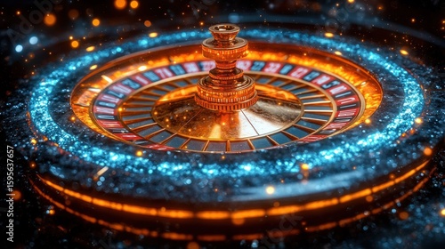 Wallpaper Mural Glowing Roulette Wheel: Casino Night Torontodigital.ca