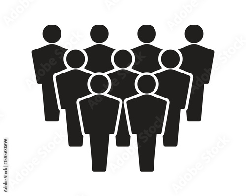 People icon representing group size with nine people. Perfect can use in demographic, society, audience, crowd, and team concept	