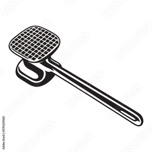 silhouette image of meat hammer tenderizer with transparent background