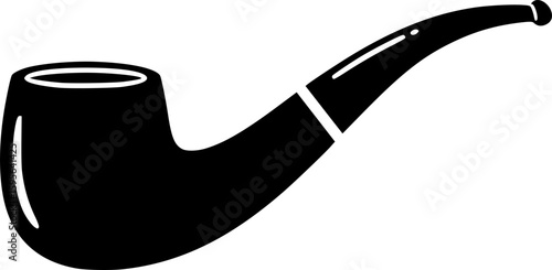 smoking pipe black icon silhouette vector flat illustration design on white background
