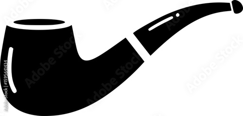 smoking pipe black icon silhouette vector flat illustration design on white background
