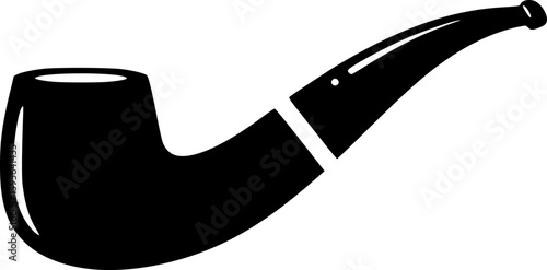 smoking pipe black icon silhouette vector flat illustration design on white background
