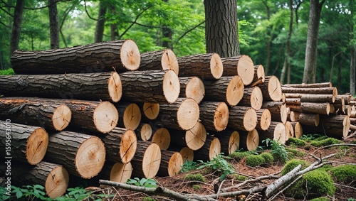 stack of firewood in the jungle