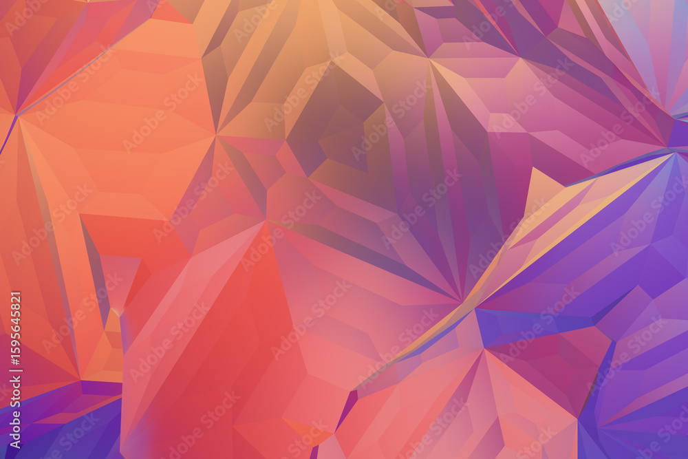 Obraz premium Vibrant Abstract Polygon Backgrounds – Colorful Low Poly 3D Style with Gradient Geometry, Dynamic Lighting, and Modern Digital Aesthetics in Bold and Smooth Color Combinations.