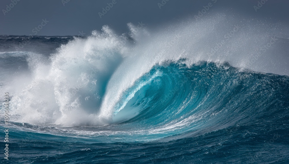 Powerful ocean wave crashing Powerful ocean wave crashing