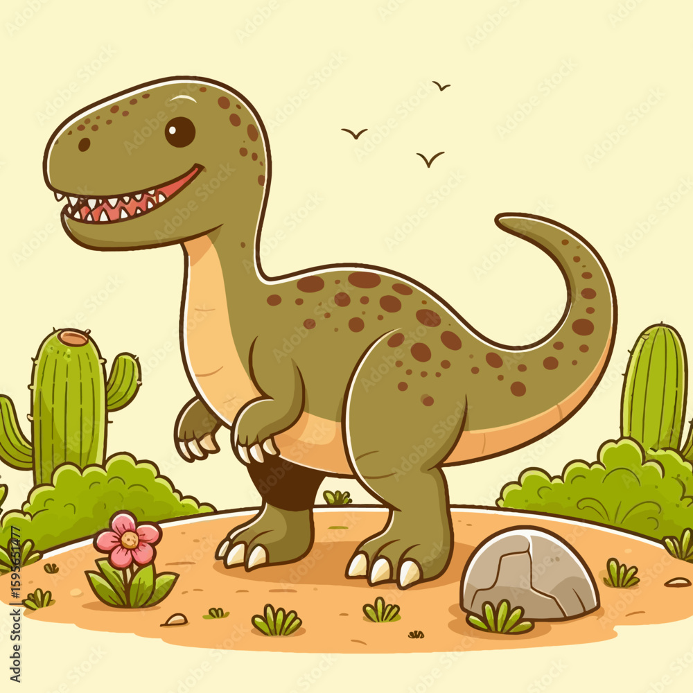 Obraz premium Illustraion Cartoon Art of Dynosaur