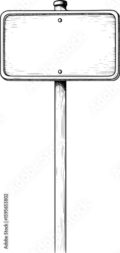 Road sign with hand-drawn style