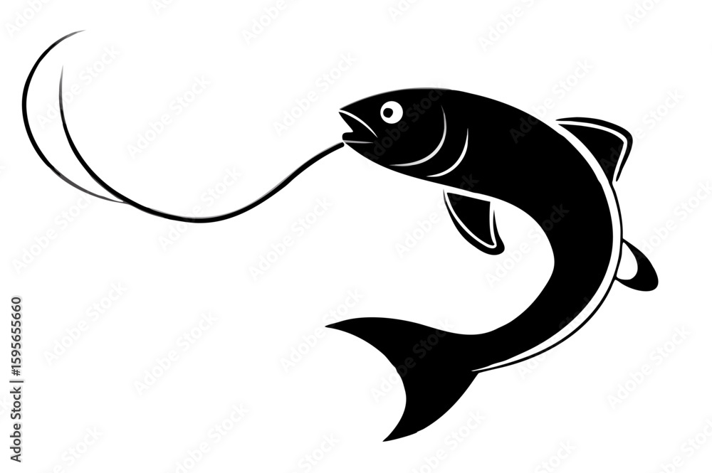 Fototapeta premium Swimming fish cartoon vector illustration