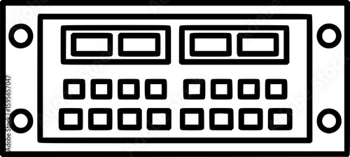 Patch bay outline icon vector
