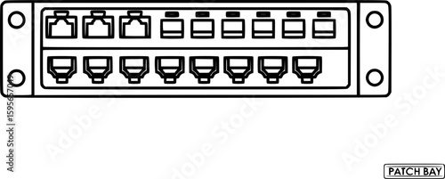 Patch bay outline icon vector

