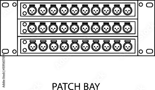 Patch bay outline icon vector
