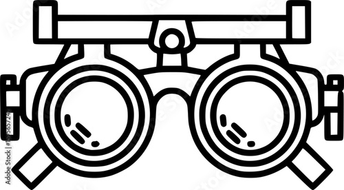 Optician's trial frame outline icon vector

