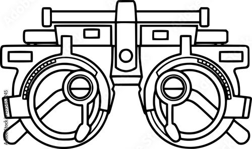 Optician's trial frame outline icon vector
