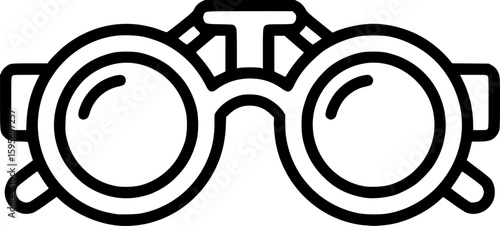 Optician's trial frame outline icon vector
