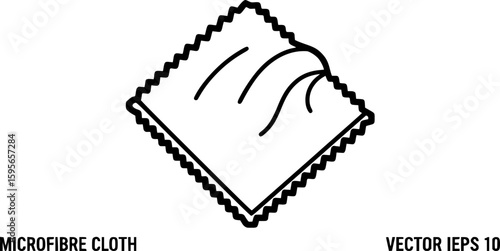 Microfiber cloths outline icon vector
