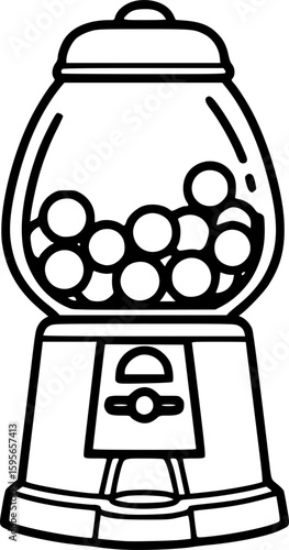 Gumball machine outline icon vector
