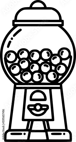 Gumball machine outline icon vector
