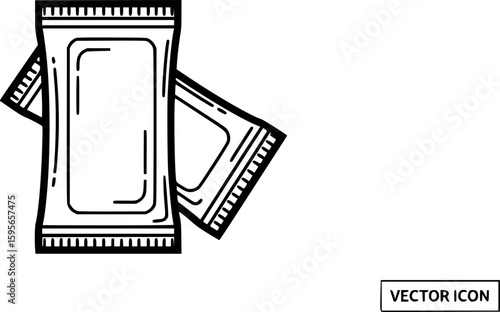 Minimal vector icon of moisture absorbing packets
