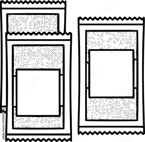 Minimal vector icon of moisture absorbing packets
