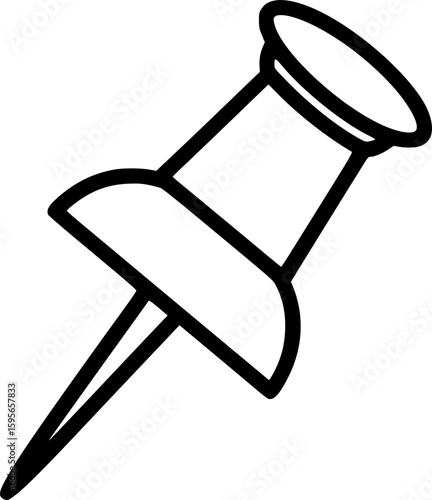 Push pin tack outline icon vector

