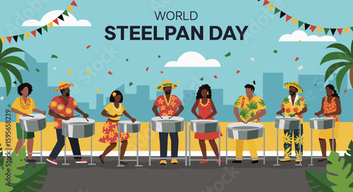 Caribbean Festival Steelpan Art for World Steelpan Day
