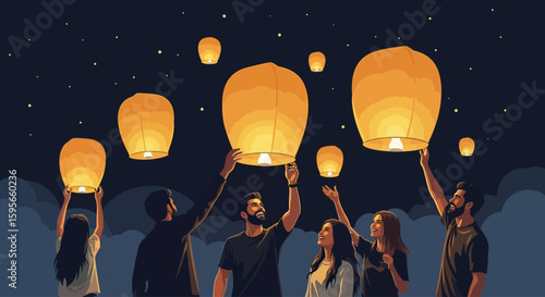 Celebrating National Friendship Day A Night of Sky Lanterns and Shared Moments