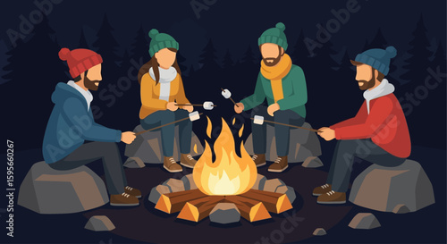 Celebrate National Friendship Day with campfire tales A cozy gathering under the stars, creating lasting memories with companions.
