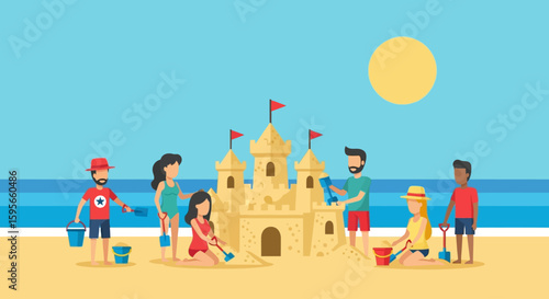 Celebrate National Friendship Day with Fun Building Sandcastles and Making Memories Together on the Beach,  Coastal Getaway 