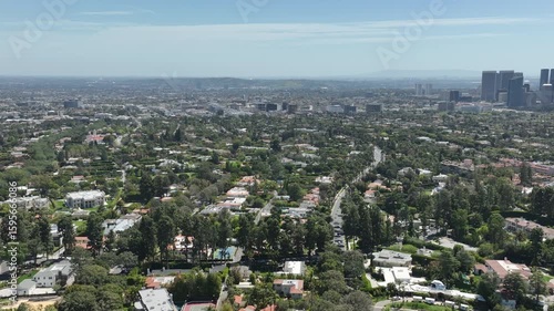 Scenic Aerial Views of Beverly Hills California Telephoto L in California USA