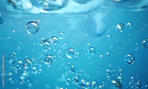 Wallpaper Mural Macro shot of small bubbles gently floating upward in vibrant cobalt blue liquid, illuminated from above Torontodigital.ca