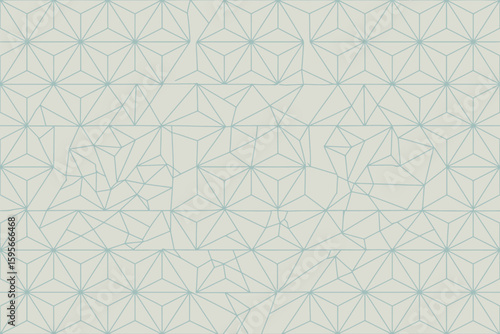 Geometric pattern with light blue lines forming star shapes and triangles on a pale background surface