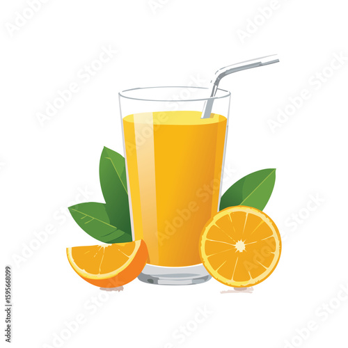 A glass of fresh orange juice