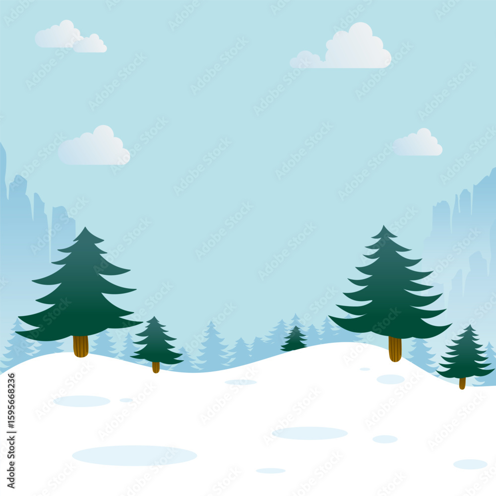 Obraz premium Natural snowfall image is a vector image.
