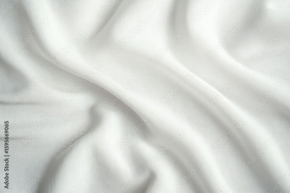 Fototapeta premium Soft white fabric with gentle folds and natural texture creating a calm and peaceful ambiance