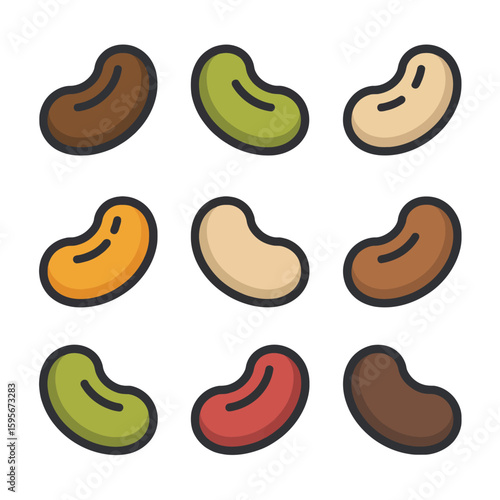 Collection of colorful jelly beans isolated on white background