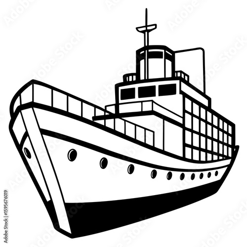 Minimal Icebreaker Ship Vector