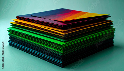 Wallpaper Mural Stack of Colored Construction Paper. Back to School Concept. Generated Image Torontodigital.ca