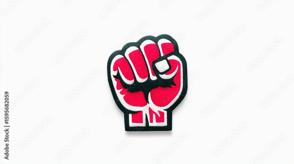 Obraz premium Colorful Embroidered Fist Patch, Activism and Empowerment Symbol