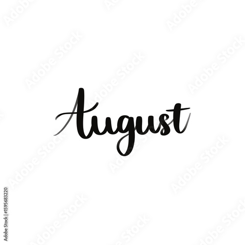 August Lettering Illustration Hand-Drawn Modern Calligraphy Text Design