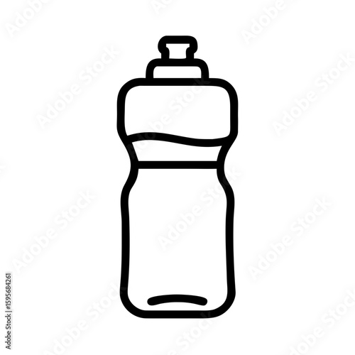 Outline Icon of a Sports Water Bottle with Cap