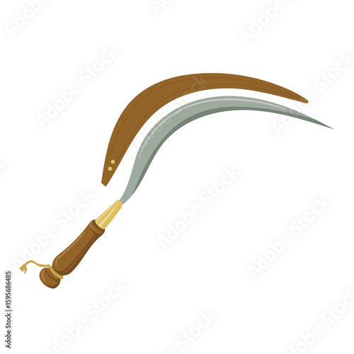 Traditional Indonesian Sickle Illustration