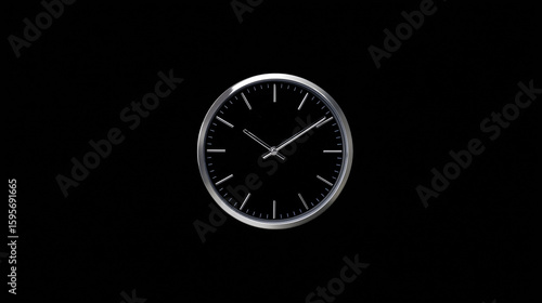 Wallpaper Mural Modern clock displaying elegant design against a solid black background Torontodigital.ca