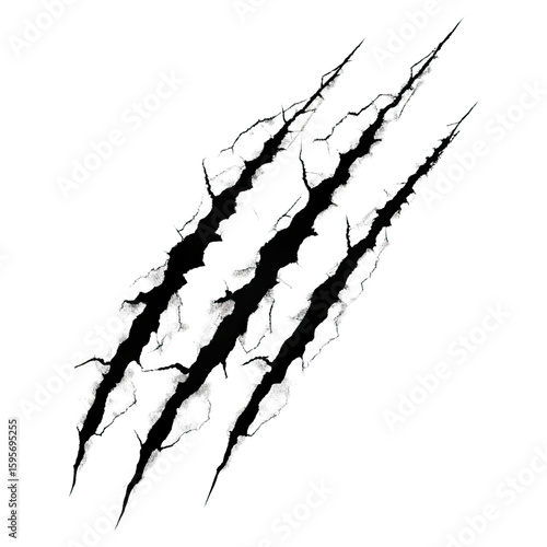 Monster claw ripping through surface concept. A striking image showcasing claw marks on a surface.