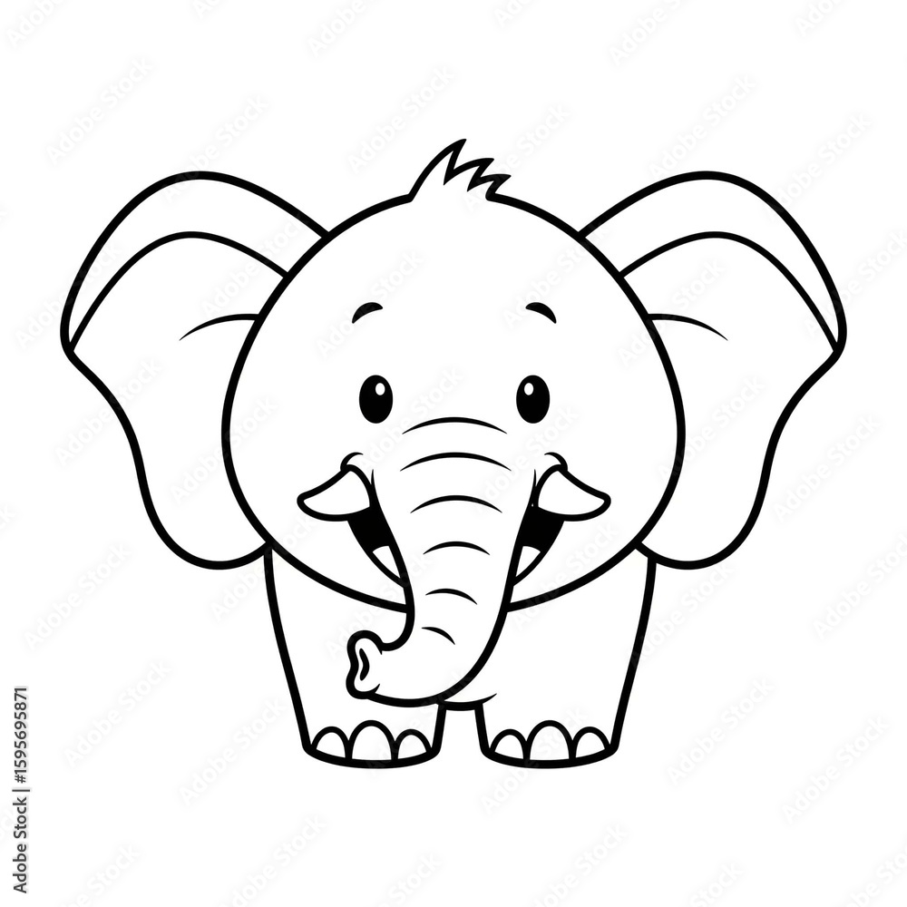 Fototapeta premium baby elephant cartoon