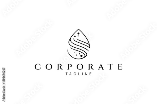 Minimal water drop company logo design