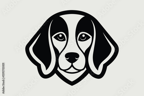 Stylized graphic illustration of a beagle dog silhouette