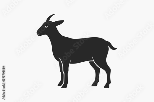 Minimalist female goat silhouette